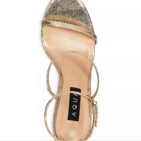 Aqua Jenni Strap High Heel Sandals Gold -8.5 - Picture 3 of 10